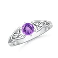 thumbnail image 1 of ANGARA Natural 0.45 Ct. Amethyst Solitaire Ring in Sterling Silver for Women (Ring Size: 10.5), 1 of 9