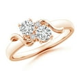 thumbnail image 1 of ANGARA Natural 0.46 Ct. Diamond Fashion Ring in 14K Rose Gold for Women (Ring Size: 5.5), 1 of 8