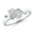thumbnail image 1 of ANGARA Natural 0.46 Ct. Diamond Fashion Ring in 14K White Gold for Women (Ring Size: 7.5), 1 of 8
