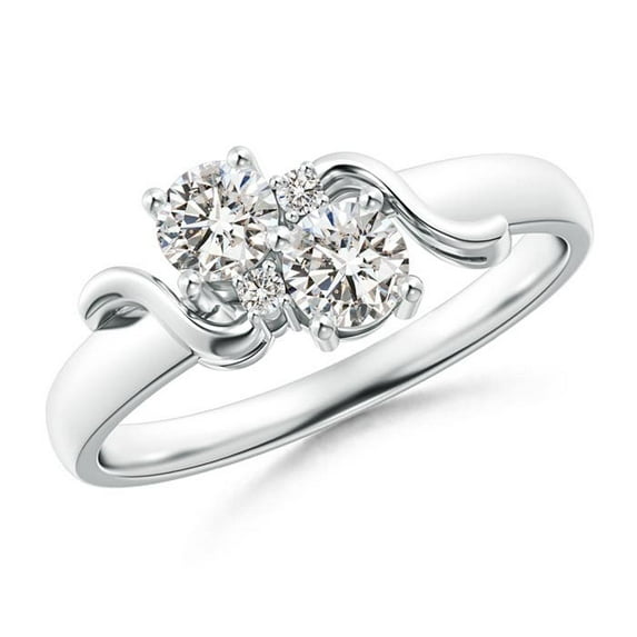 ANGARA Natural 0.46 Ct. Diamond Fashion Ring in 14K White Gold for Women (Ring Size: 9)