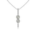 thumbnail image 1 of ANGARA Natural Double Diamond Bar Pendant in 14K White Gold for Women (Size-4mm | Color-K | Clarity-I3) | April Birthstone, Birthday, Anniversary, Jewelry Gift for Women | Natural Diamond Necklace, 1 of 7