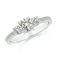 thumbnail image 1 of ANGARA Natural Three Stone Diamond Engagement Ring in 14K White Gold for Women (Size-5mm| Color-I-J| Clarity-I1-I2) | April Birthstone, Anniversary, Jewelry Gift for Women | Natural Diamond Ring, 1 of 9
