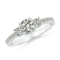 thumbnail image 1 of ANGARA Natural 0.47 Ct. Diamond Classic Ring in Sterling Silver for Women (Ring Size: 11.5), 1 of 10