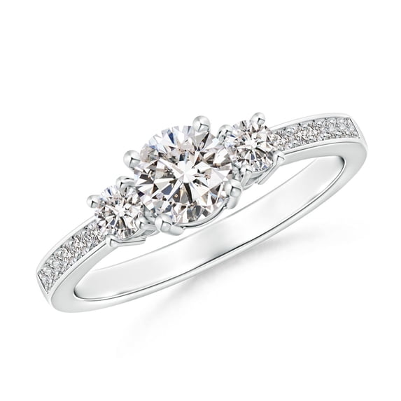 ANGARA Natural 0.47 Ct. Diamond Classic Ring in Sterling Silver for Women (Ring Size: 5)