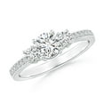 thumbnail image 1 of ANGARA Natural 0.47 Ct. Diamond Classic Ring in Sterling Silver for Women (Ring Size: 6), 1 of 10