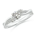 thumbnail image 1 of ANGARA Natural 0.47 Ct. Diamond Classic Ring in Sterling Silver for Women (Ring Size: 9.5), 1 of 10