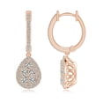 thumbnail image 1 of ANGARA Natural Diamond Cluster Teardrop Earrings in 14K Rose Gold for Women (Size-2.7mm| Color-K| Clarity-I3) | April Birthstone, Anniversary, Jewelry Gift for Women | Natural Diamond Earrings, 1 of 6