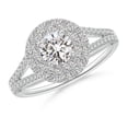 thumbnail image 1 of ANGARA Natural 0.47 Ct. Diamond Halo Engagement Ring in 14K White Gold for Women (Ring Size: 3.5), 1 of 9