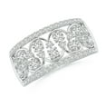 thumbnail image 1 of ANGARA Natural 0.47 Ct. Diamond Non Eternity Anniversary Ring in 14K White Gold for Women (Ring Size: 3.5), 1 of 9