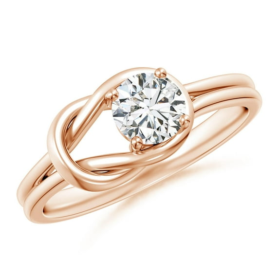 ANGARA Natural Solitaire Diamond Infinity Knot Ring in 14K Rose Gold for Women (Size-5mm| Color-H| Clarity-SI2) | April Birthstone, Anniversary, Jewelry Gift for Women | Natural Diamond Ring