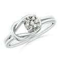 thumbnail image 1 of ANGARA Natural Solitaire Diamond Infinity Knot Ring in 14K White Gold for Women (Size-5mm| Color-K| Clarity-I3) | April Birthstone, Anniversary, Jewelry Gift for Women | Natural Diamond Ring, 1 of 10