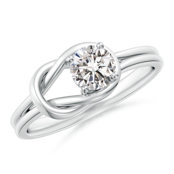 ANGARA Natural Solitaire Diamond Infinity Knot Ring in 14K White Gold for Women (Size-5mm| Color-I-J| Clarity-I1-I2) | April Birthstone, Anniversary, Jewelry Gift for Women | Natural Diamond Ring