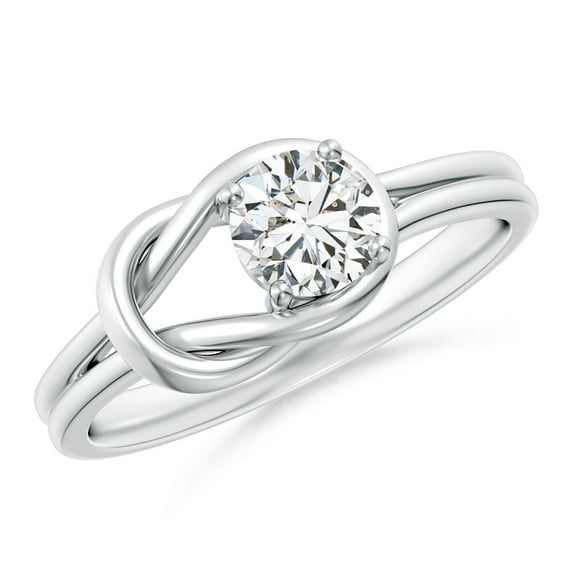 ANGARA Natural Solitaire Diamond Infinity Knot Ring in 14K White Gold for Women (Size-5mm| Color-H| Clarity-SI2) | April Birthstone, Anniversary, Jewelry Gift for Women | Natural Diamond Ring