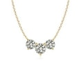thumbnail image 1 of ANGARA Natural Classic Trio Diamond Necklace in 14K Yellow Gold for Women (Size-5mm | Color-K| Clarity-I3) | April Birthstone, Birthday, Anniversary, Jewelry Gift for Women | Natural Diamond Necklace, 1 of 8