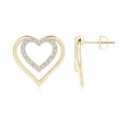 thumbnail image 1 of ANGARA Natural Double Heart Diamond Stud Earrings in 14K Yellow Gold for Women (Size-1.4mm| Color-H| Clarity-SI2) | April Birthstone, Anniversary, Jewelry Gift for Women | Natural Diamond Earrings, 1 of 6