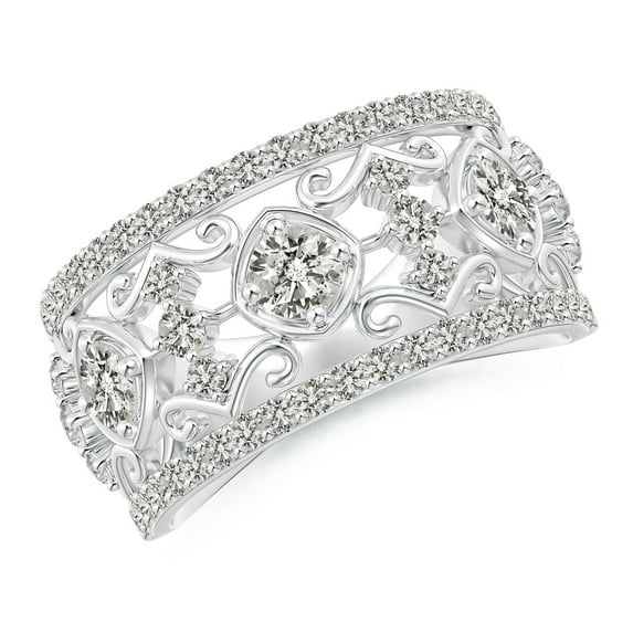 ANGARA Natural 0.48 Ct. Diamond Non Eternity Ring in 14K White Gold for Women (Ring Size: 3)