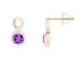thumbnail image 1 of ANGARA Natural Bezel-Set Amethyst Infinity Stud Earrings with Diamonds in 14K Rose Gold for Women (Size-4mm) | February Birthstone, Anniversary, Jewelry Gift for Women | Natural Amethyst Earrings, 1 of 9