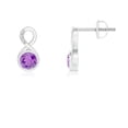 thumbnail image 1 of ANGARA Natural Bezel-Set Amethyst Infinity Stud Earrings with Diamonds in 14K White Gold for Women (Size-4mm) | February Birthstone, Anniversary, Jewelry Gift for Women | Natural Amethyst Earrings, 1 of 8
