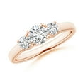 thumbnail image 1 of ANGARA Natural Three Stone Diamond Trellis Engagement Ring in 14K Rose Gold for Women (Size-5.1mm| Color-H| Clarity-SI2) | April Birthstone, Anniversary, Jewelry Gift for Women | Natural Diamond Ring, 1 of 11
