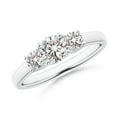 thumbnail image 1 of ANGARA Natural 3 Stone Diamond Engagement Ring in 14K White Gold for Women (Size-5.1mm| Color-I-J| Clarity-I1-I2) | April Birthstone, Anniversary, Jewelry Gift for Women | Natural Diamond Ring, 1 of 10