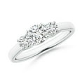thumbnail image 1 of ANGARA Natural 3 Stone Diamond Trellis Engagement Ring in 14K White Gold for Women (Size-5.1mm| Color-H| Clarity-SI2) | April Birthstone, Anniversary, Jewelry Gift for Women | Natural Diamond Ring, 1 of 10