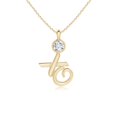 thumbnail image 1 of ANGARA Natural Bezel-Set Diamond XO Pendant in 14K Yellow Gold for Women (Size-5.1mm| Color-G| Clarity-VS2) | April Birthstone, Anniversary, Jewelry Gift for Women | Natural Diamond Necklace, 1 of 7