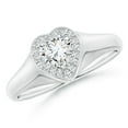 thumbnail image 1 of ANGARA Natural 0.5 Ct. Diamond Halo Ring in 14K White Gold for Women (Ring Size: 11.5), 1 of 9
