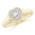 thumbnail image 1 of ANGARA Natural Heart-Shaped Diamond Halo Signet Ring in 14K Yellow Gold for Women (Size-5mm| Color-H| Clarity-SI2) | April Birthstone, Anniversary, Jewelry Gift for Women | Natural Diamond Ring, 1 of 8