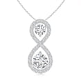 thumbnail image 1 of ANGARA Natural Double Diamond Infinity Pendant in 14K White Gold for Women (Size-5.1mm| Color-H| Clarity-SI2) | April Birthstone, Anniversary, Jewelry Gift for Women | Natural Diamond Necklace, 1 of 7