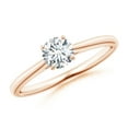 thumbnail image 1 of ANGARA Natural Diamond Tapered Cathedral Engagement Ring in 14K Rose Gold for Women (Size-5.1mm| Color-G| Clarity-VS2) | April Birthstone, Anniversary, Jewelry Gift for Women | Natural Diamond Ring, 1 of 11