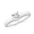 thumbnail image 1 of ANGARA Natural 0.5 Ct. Diamond Solitaire Engagement Ring in 14K White Gold for Women (Ring Size: 3.5), 1 of 9