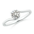 thumbnail image 1 of ANGARA Natural Diamond Bypass Engagement Ring in 14K White Gold for Women (Size-5.1mm| Color-I-J| Clarity-I1-I2) | April Birthstone, Anniversary, Jewelry Gift for Women | Natural Diamond Ring, 1 of 10