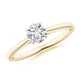 thumbnail image 1 of ANGARA Natural Diamond Tapered Cathedral Engagement Ring in 14K Yellow Gold for Women (Size-5.1mm| Color-H| Clarity-SI2) | April Birthstone, Anniversary, Jewelry Gift for Women | Natural Diamond Ring, 1 of 11