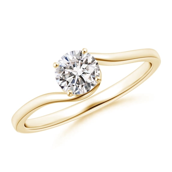 ANGARA Natural Diamond Bypass Engagement Ring in 14K Yellow Gold for Women (Size-5.1mm| Color-I-J| Clarity-I1-I2) | April Birthstone, Anniversary, Jewelry Gift for Women | Natural Diamond Ring