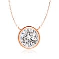 thumbnail image 1 of ANGARA Natural Diamond Solitaire Necklace in 14K Rose Gold for Women (Size-5.1mm| Color-I-J| Clarity-I1-I2) | April Birthstone, Anniversary, Jewelry Gift for Women | Natural Diamond Necklace, 1 of 10
