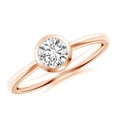 thumbnail image 1 of ANGARA Natural Bezel-Set Diamond Solitaire Engagement Ring in 14K Rose Gold for Women (Size-5.1mm| Color-H| Clarity-SI2) | April Birthstone, Anniversary, Jewelry Gift for Women | Natural Diamond Ring, 1 of 10