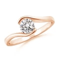 thumbnail image 1 of ANGARA Natural Semi Solitaire Diamond Bypass Ring in 14K Rose Gold for Women (Size-5.1mm| Color-I-J| Clarity-I1-I2) | April Birthstone, Anniversary, Jewelry Gift for Women | Natural Diamond Ring, 1 of 9