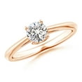 thumbnail image 1 of ANGARA Natural Diamond Solitaire Engagement Ring in 14K Rose Gold for Women (Size-5.1mm| Color-I-J| Clarity-I1-I2) | April Birthstone, Anniversary, Jewelry Gift for Women | Natural Diamond Ring, 1 of 10