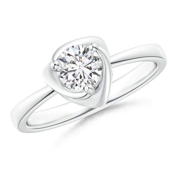 ANGARA Natural Solitaire Diamond Floral Ring in 14K White Gold for Women (Size-5.1mm | Color-H | Clarity-SI2) | April Birthstone, Birthday, Anniversary, Jewelry Gift for Women | Natural Diamond Ring