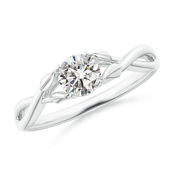 ANGARA Natural 0.5 Ct. Diamond Solitaire Ring in 14K White Gold for Women (Ring Size: 3.5)