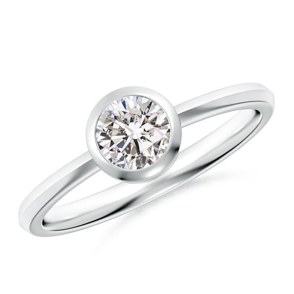 ANGARA Natural Diamond Solitaire Engagement Ring in 14K White Gold for Women (Size-5.1mm| Color-I-J| Clarity-I1-I2) | April Birthstone, Anniversary, Jewelry Gift for Women | Natural Diamond Ring
