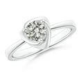 thumbnail image 1 of ANGARA Natural Solitaire Diamond Floral Ring in 14K White Gold for Women (Size-5.1mm | Color-K | Clarity-I3) | April Birthstone, Birthday, Anniversary, Jewelry Gift for Women | Natural Diamond Ring, 1 of 9