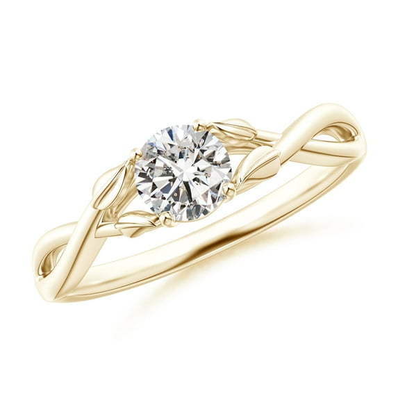 ANGARA Natural 0.5 Ct. Diamond Solitaire Ring in 14K Yellow Gold for Women (Ring Size: 3)