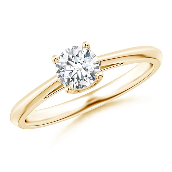 ANGARA Natural Classic Diamond Solitaire Engagement Ring in 14K Yellow Gold for Women (Size-5.1mm| Color-G| Clarity-VS2) | April Birthstone, Anniversary, Jewelry Gift for Women | Natural Diamond Ring