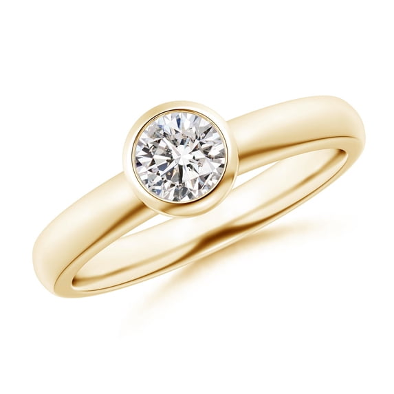 ANGARA Natural Solitaire Diamond Stackable Ring in 14K Yellow Gold for Women (Size-5.1mm| Color-I-J| Clarity-I1-I2) | April Birthstone, Anniversary, Jewelry Gift for Women | Natural Diamond Ring