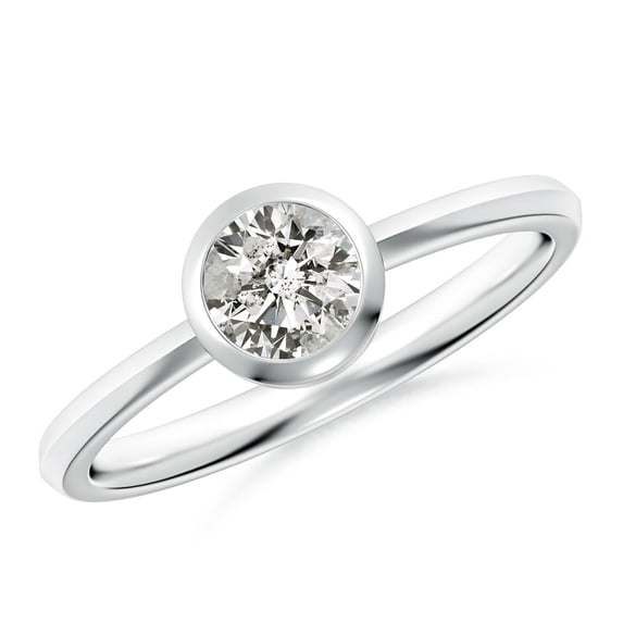 ANGARA Natural 0.5 Ct. Diamond Solitaire Ring in Sterling Silver for Women (Ring Size: 3)