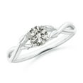 thumbnail image 1 of ANGARA Natural 0.5 Ct. Diamond Solitaire Ring in Sterling Silver for Women (Ring Size: 4.5), 1 of 10