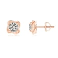 thumbnail image 1 of ANGARA Natural Solitaire Diamond Pinwheel Stud Earrings in 14K Rose Gold for Women (Size-4.1mm| Color-K| Clarity-I3) | April Birthstone, Anniversary, Jewelry Gift for Women | Natural Diamond Earrings, 1 of 7
