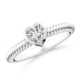 thumbnail image 1 of ANGARA Natural Heart-Shaped Diamond Ribbed Ring in 925 Sterling Silver for Women (Size-5mm| Color-I-J| Clarity-I1-I2) | April Birthstone, Anniversary, Jewelry Gift for Women | Natural Diamond Ring, 1 of 10
