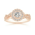 thumbnail image 1 of ANGARA Natural Diamond Engagement Ring with Floral Halo in 14K Rose Gold for Women (Size-5.1mm| Color-I-J| Clarity-I1-I2) | April Birthstone, Anniversary Jewelry Gift for Women | Natural Diamond Ring, 1 of 8